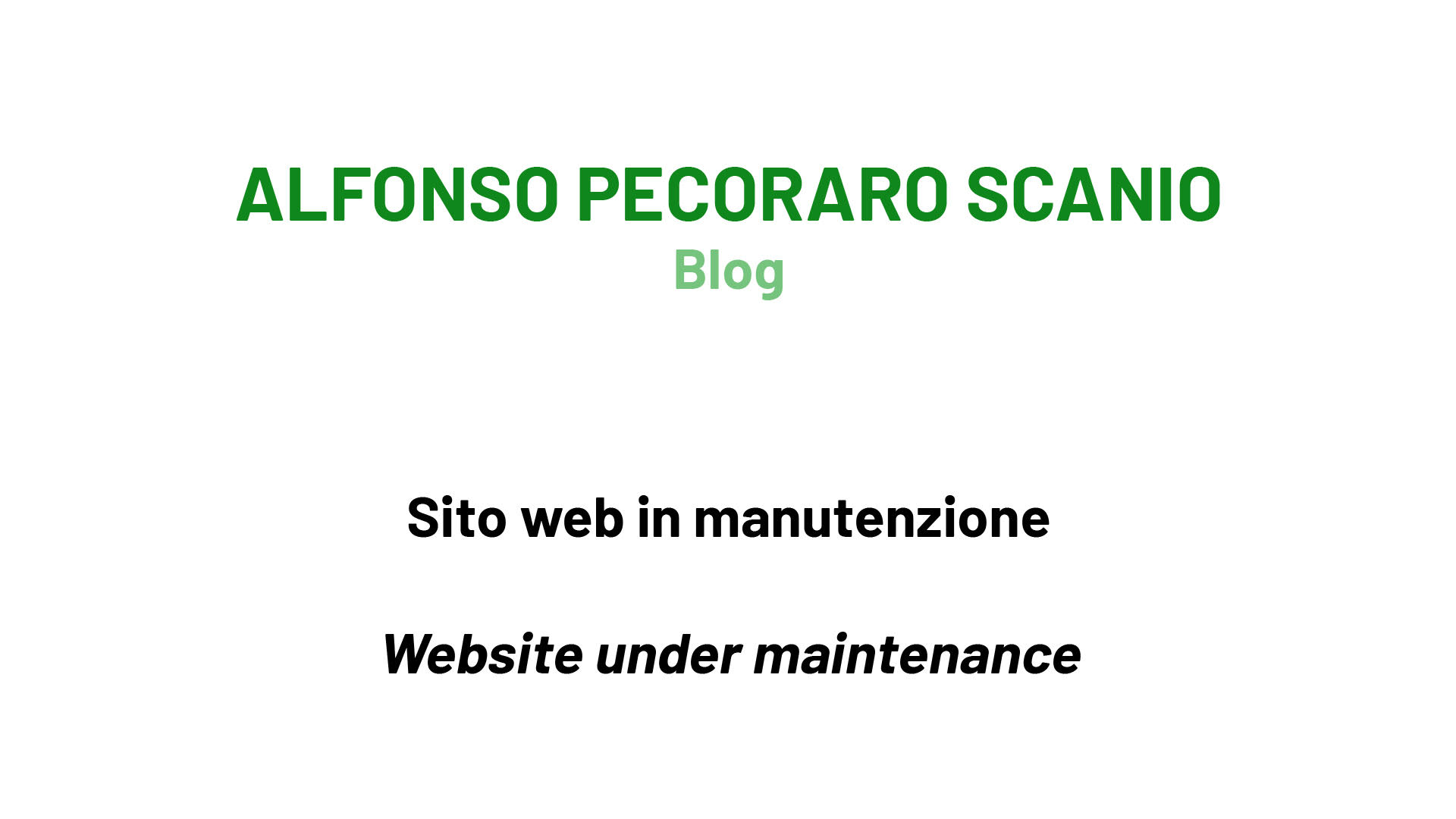 sito web in manutenzione - website under maintenance